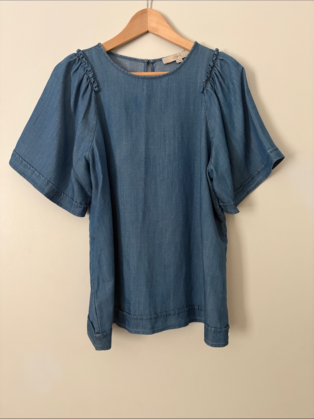 Lightweight Denim Style Blouse - Blue